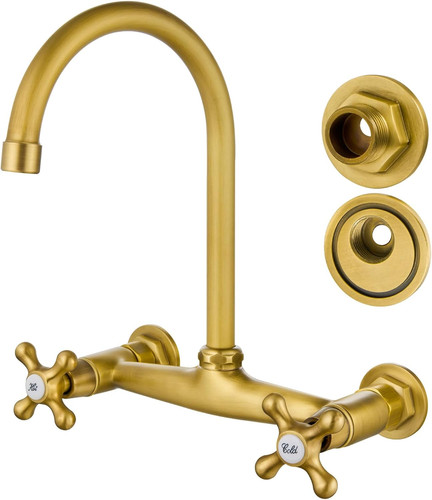 Antique brass wall mount - 8",