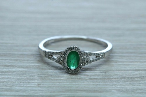 Dainty emerald and diamond - emerald,