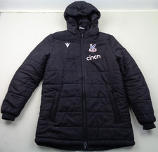 Crystal Palace FC Padded Bench Coat Men’s S Black Long Hooded Football Jacket