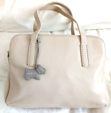 Radley used, stone coloured leather grab bag. Medium/large 30 x 23 x 8cm