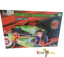 Kids Light UP Real Crossbow Set -Shooting Set Game For Kids 6+ Ages