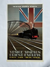Original 1981 Venice Simplon Orient-Express Travel Poster First Edition