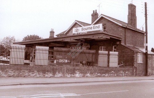 1974 bourne end train station - train,