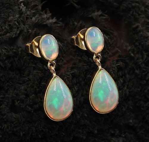 Ethiopian fire opal - opal, earring