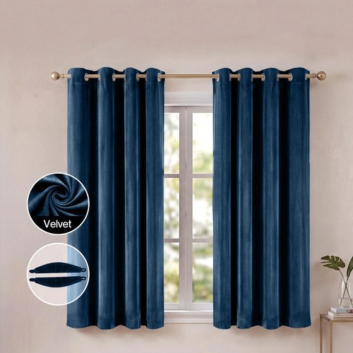 2pc velvet blackout curtains - velvet,