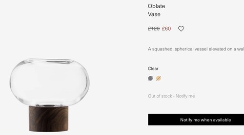 Lsa oblate glass vase - oblate, h21.5cm