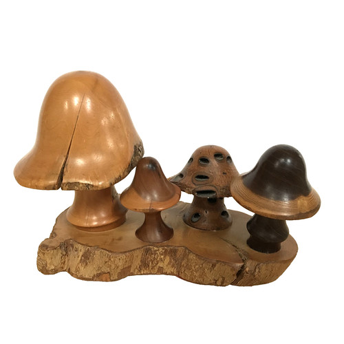 Hand carved wooden - carved, mushrooms
