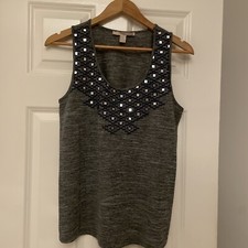 Forever 21 Vest Top Grey XS with Mirrors Mosiac Detail on Aztec Like Pattern