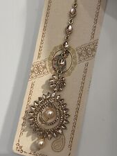 Indian Pakistani Bridal Matha Tikka Gold Stones drop Pearls For Girls Head piece
