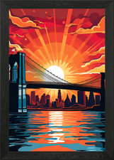 Brooklyn Bridge Vintage Framed