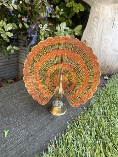 Vintage brass peacock - vintage,