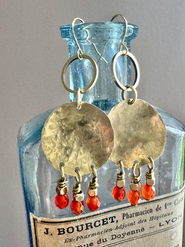 Boho brass festival earrings - brass,