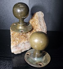 Pair Of Antique Bronze Door Knobs Door Handles Victorian Old Brass Kaye Leedd