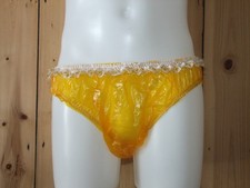 PVC Sissy Pants Clear Plastic Panties Briefs Knickers Frilly ABDL Roleplay Vinyl