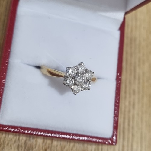 Gold 18ct diamond cluster - gold,