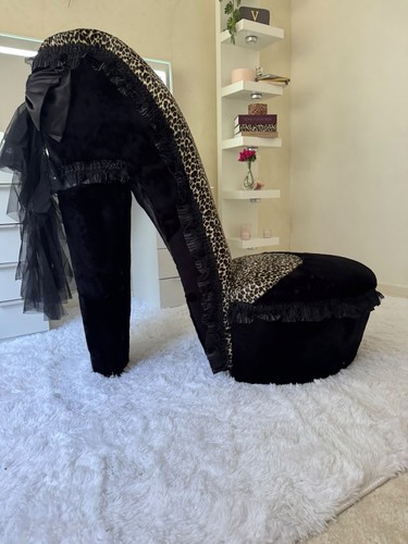 Luxury black faux fur - black, &