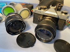 Fujica 35mm Camera With Fujinon 43-75mm lens, Soligor 28mm lens filters etc