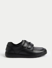 Marks & Spencer Boys Black Leather Flat Loafer Men Shoes - M&S