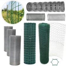 Green PVC Coated Chicken Galvanised Wire Mesh Rabbit Aviary Garden Netting Fence