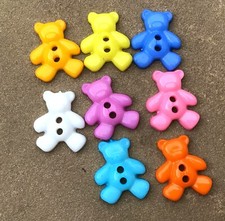 Teddy Bear Buttons for Baby Cardigans 20mmx17mm Asst Pack Sizes