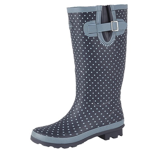 Ladies blue polka dot - blue, wide