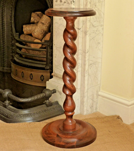 Wooden barley twist plant - plant, pot