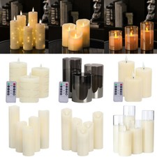 3/5pcs Realistic LED Fake Candles Glass Flameless Flickering Candles with Remote
