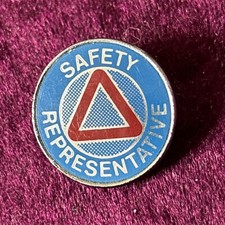 Safety Representative Silver Tone & Enamel 20mm Dia Pin Badge