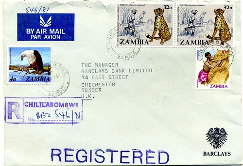 Zambia 1981 registered - zambia,