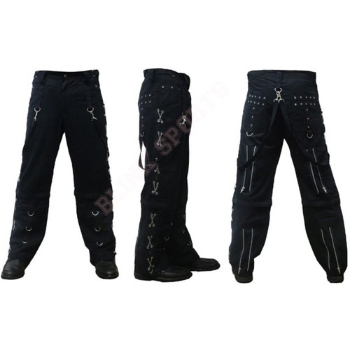 Gothic bondage men black pants - bondage,