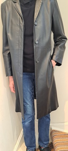 Ladies black leather coat size - ladies,