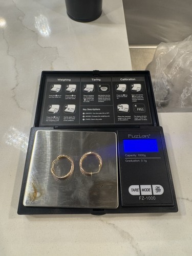 Real 14kt gold hoop earring - hoop,