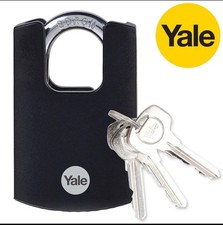 YALE STEEL PADLOCK Boron Steel Closed Shackle Container Shed Bike High Security 