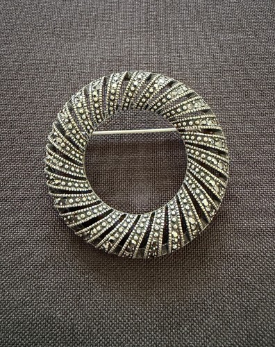 Vintage round glitz - glitz, silver