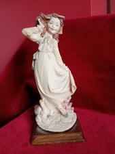 Vintage Lady With Geese Figurine A Belcari