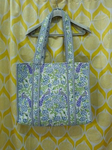 Peacock block printed cotton - peacock,