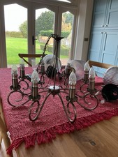 Chandelier Ceiling 8 Candle Lights Style In Brushed Chrome and Gothic Design