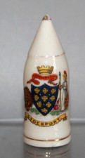 WWI SWAN CRESTED CHINA ARTILLERY SHELL STOCKPORT CREST