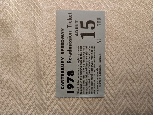 Canterbury speedway ticket - ticket, my