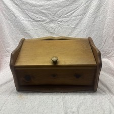Vtg Large Wooden Bread Box