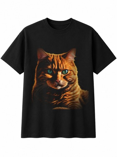Detailed ginger cat glowing - detailed,