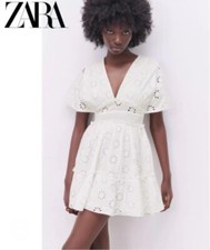 ZARA White broderie mini Dress
