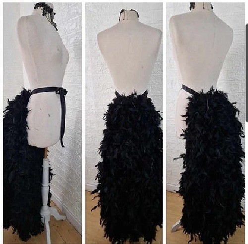 Burlesque long feather bustle - ,