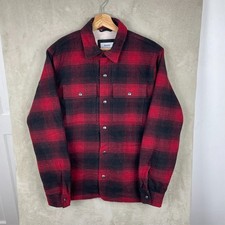 Men's Wool Blend Old Navy Sherpa Lined Flannel Shacket Jacket Size M Medium Snap