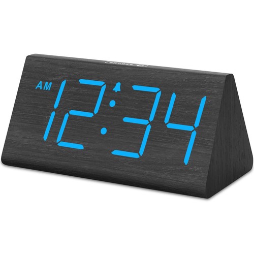 Wooden digital alarm clocks - wooden,