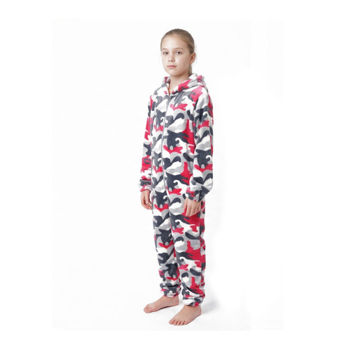 Girls 1onesie fleece - girls, hooded