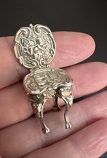 Antique Levi Salaman Miniature Sterling Silver Cherub Chair Birmingham 1908