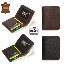 Mens Wallets Leather Slim ID Credit Card­­­­ Holder RFID Blocking Thin Designer