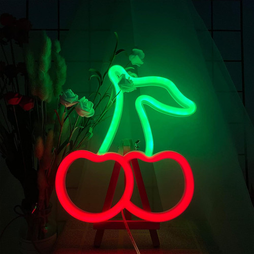 Cherry neon sign - neon, wall