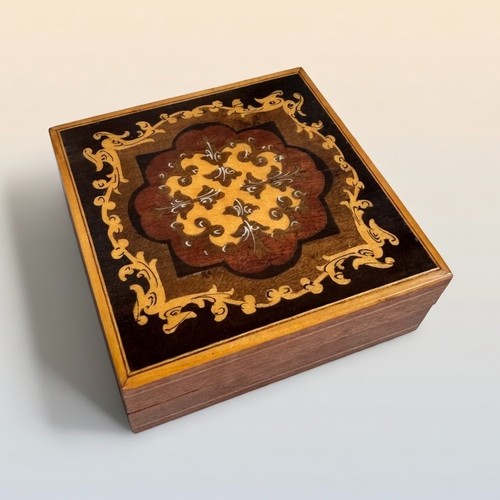 Vintage inlaid wooden box - inlaid,